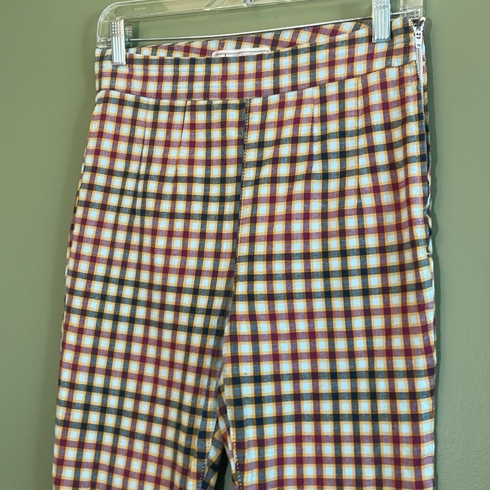 Free People Ella Kick Skinny Plaid Pull On Side Zip Pants Sz 28 Preppy Clueless - Picture 4 of 9
